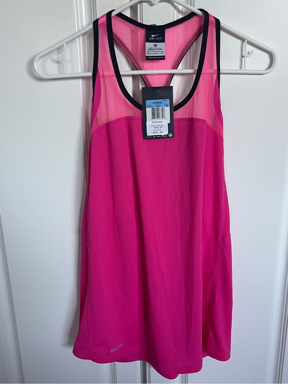 Nike Pink Mesh Racerback Tank with Black Trim